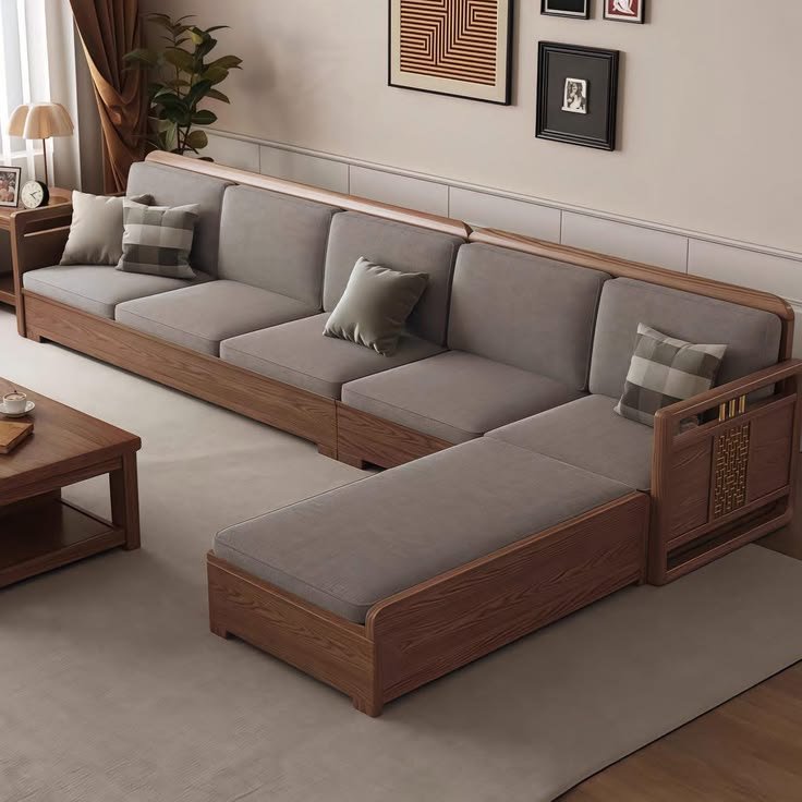 L Shape Wooden Sofa